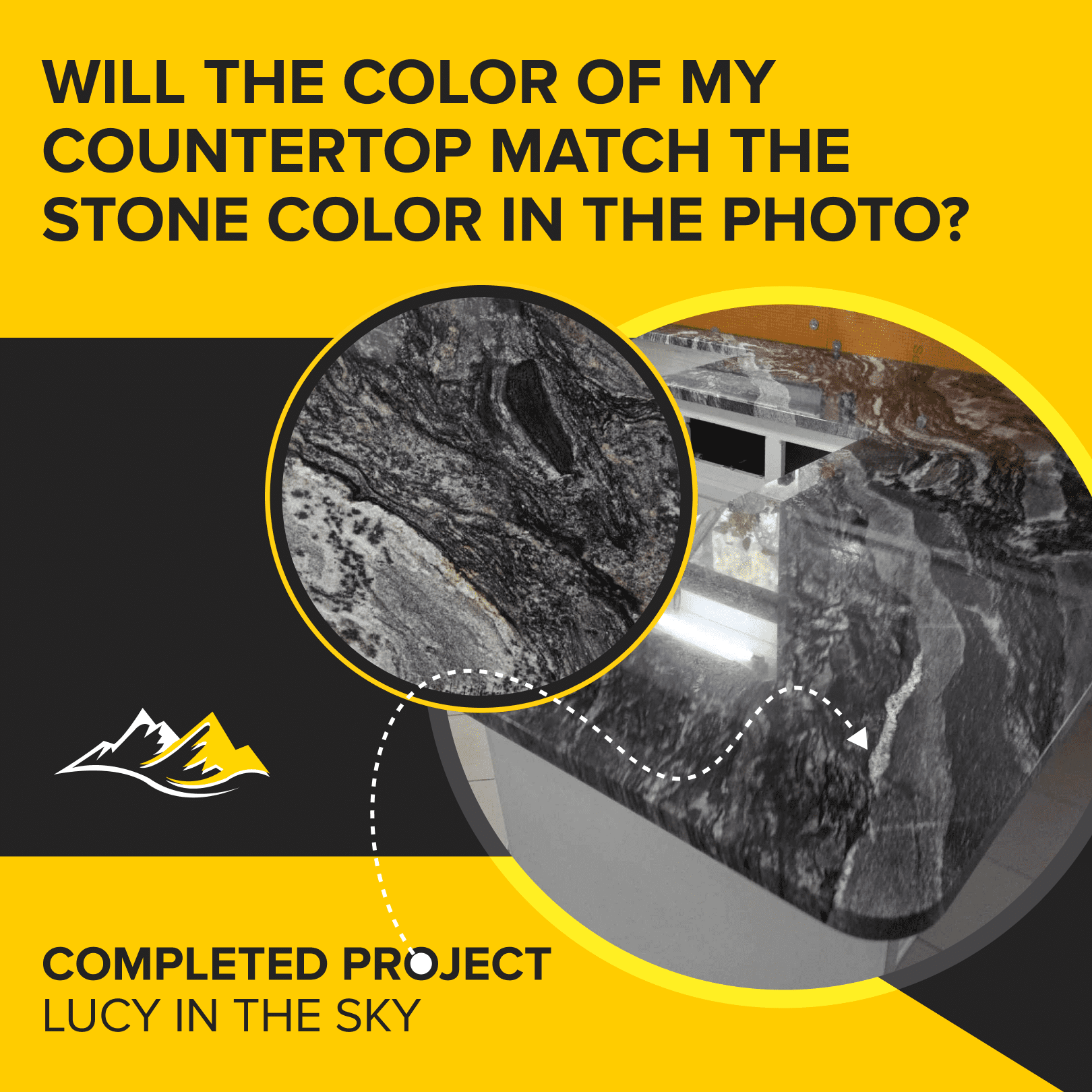 Will the Color of My Countertop Match the Stone Color in the Photo?